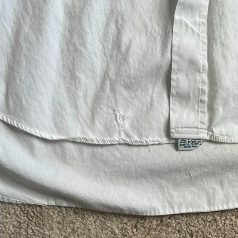 Chaps White Casual Button Down Shirt with Pointed Collar - Picture 3 of 8